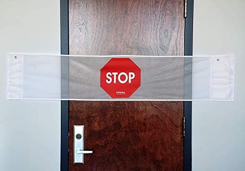 Nyortho Door Door Stop Banner Banner | רצועת סימנים לעצור | גודל: 53 W
